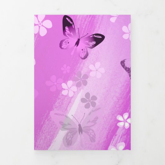 Butterfly Pattern 12 Drieluik Wenskaart (Cover)