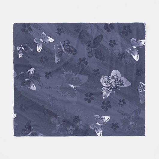 Butterfly Pattern 17 Fleece Deken (Voorkant (Horizontaal))