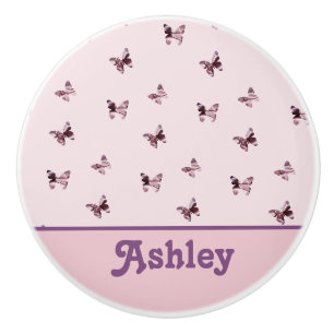Butterfly Pattern Beauful Pink and Paars Animal Keramische Knop
