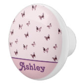 Butterfly Pattern Beauful Pink and Paars Animal Keramische Knop (Rechts)