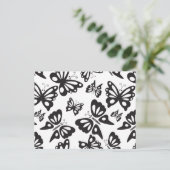 Butterfly Pattern - Black and White Briefkaart (Staand voorkant)