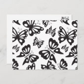 Butterfly Pattern - Black and White Briefkaart (Voorkant / Achterkant)