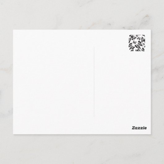 Butterfly Pattern - Black and White Briefkaart (Achterkant)