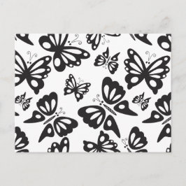 Butterfly Pattern - Black and White Briefkaart