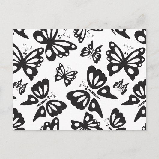 Butterfly Pattern - Black and White Briefkaart (Voorkant)