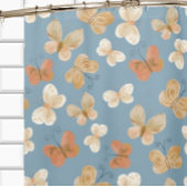 Butterfly Pattern Blue Douchegordijn