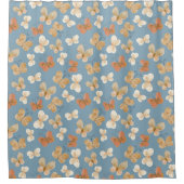 Butterfly Pattern Blue Douchegordijn (Voorkant)