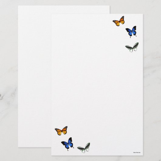 Butterfly Pattern Briefpapier (Voorkant / Achterkant)