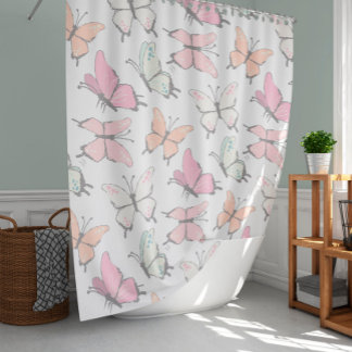 Butterfly Pattern Douchegordijn