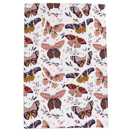 Butterfly Pattern Gift Bag Medium Cadeauzakje (Voorkant)