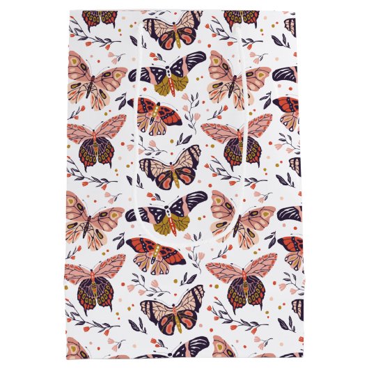 Butterfly Pattern Gift Bag Medium Cadeauzakje (Achterkant)