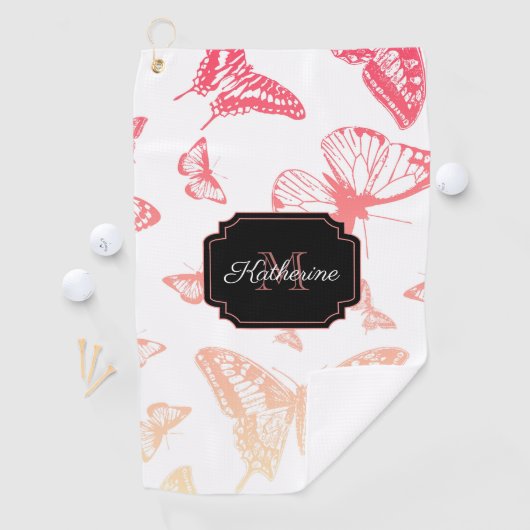 Butterfly Pattern Golfhanddoek (Insitu)