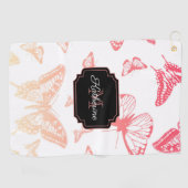 Butterfly Pattern Golfhanddoek (Horizontaal)