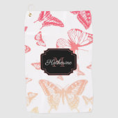 Butterfly Pattern Golfhanddoek (Voorkant)