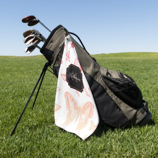 Butterfly Pattern Golfhanddoek (Groen)