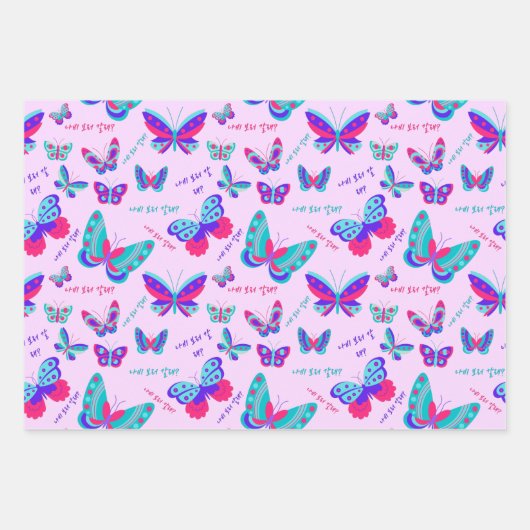 Butterfly Pattern Inpakpapier Vel (Voorkant 3)