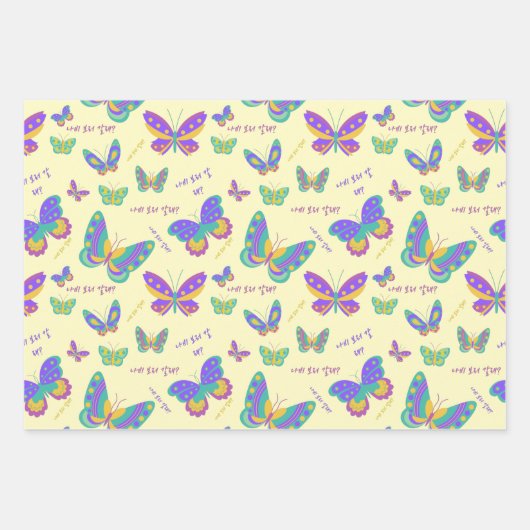 Butterfly Pattern Inpakpapier Vel (Voorkant)