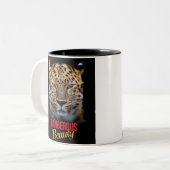 butterfly pattern, kaleidoscope, glass butterfly, tweekleurige koffiemok (Voorkant links)