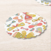 Butterfly Pattern Kartonnen Onderzetters (Gekanteld)