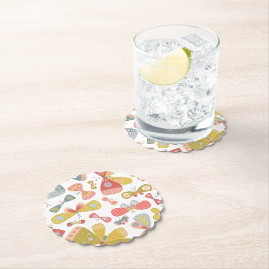 Butterfly Pattern Kartonnen Onderzetters (Insitu)