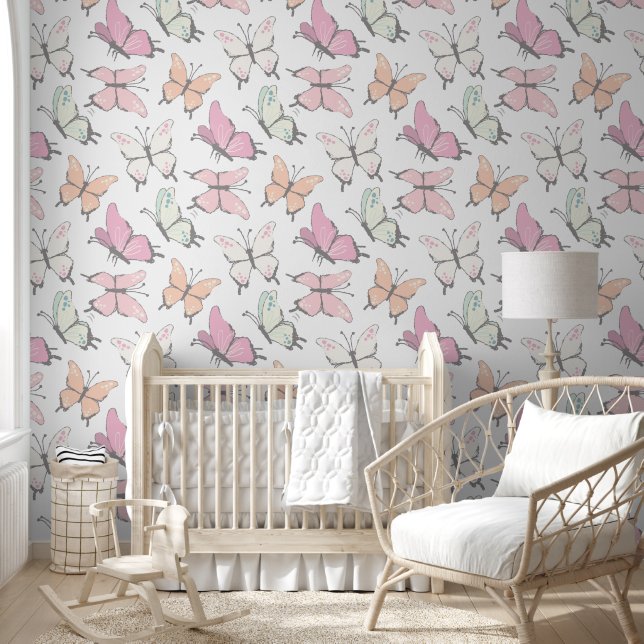 Butterfly Pattern Kinderkamer Behang (Kinderen)