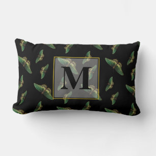 Butterfly Pattern Monogram Black en Green Kussen