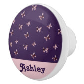 Butterfly Pattern Mooi Feminine Pink Animal Keramische Knop (Rechts)