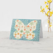 Butterfly Pattern on Pattern Art Note Kaart 4 (Gele Bloem)