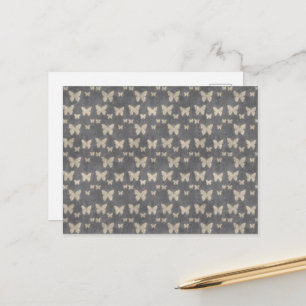 Butterfly Pattern, Patroon of Butterflies, Grey Briefkaart