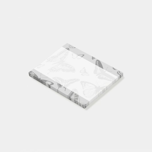 Butterfly Pattern, Patroon of Butterflies, Grey Post-it® Notes (Schuin)