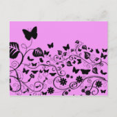 Butterfly Pattern, Patroon of Butterflies, Roze Briefkaart (Voorkant)