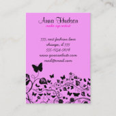 Butterfly Pattern, Patroon of Butterflies, Roze Visitekaartje (Voorkant)