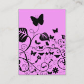 Butterfly Pattern, Patroon of Butterflies, Roze Visitekaartje (Achterkant)