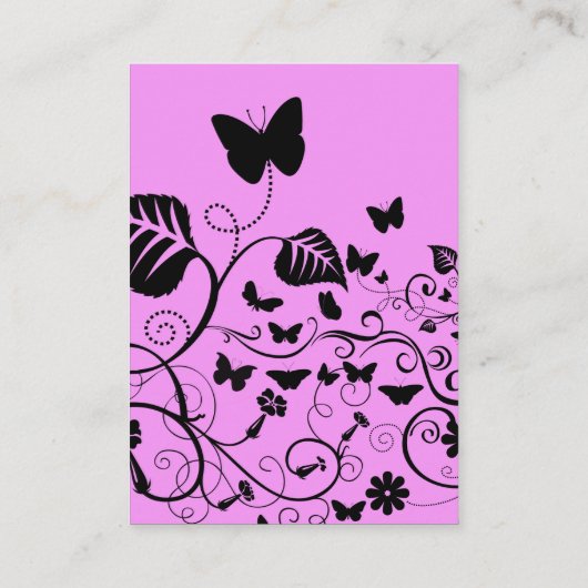 Butterfly Pattern, Patroon of Butterflies, Roze Visitekaartje (Achterkant)