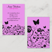 Butterfly Pattern, Patroon of Butterflies, Roze Visitekaartje (Voorkant / Achterkant)