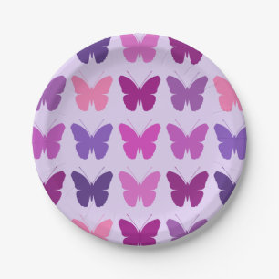 Butterfly Pattern Pinks Purples Mauges Lila Papieren Bordje