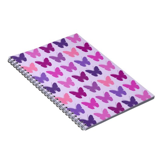 Butterfly Pattern Pinks Purples Mauves Notitieboek (Rechterzijde)
