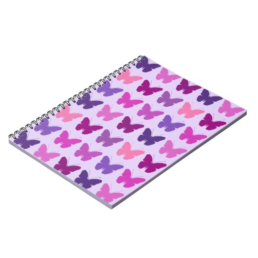 Butterfly Pattern Pinks Purples Mauves Notitieboek (Linkerzijde)