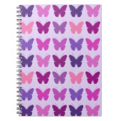 Butterfly Pattern Pinks Purples Mauves Notitieboek (Voorkant)
