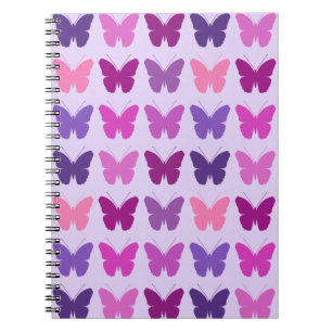 Butterfly Pattern Pinks Purples Mauves Notitieboek