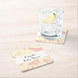 Butterfly Pattern, roze Butterflies, Baby shower Kartonnen Onderzetters