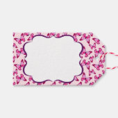 Butterfly Pattern  Roze Paars Cadeaulabel (Voorkant (Horizontaal))