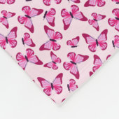 Butterfly Pattern Roze Paars Fleece Deken (Hoek)