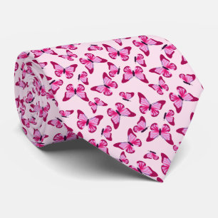 Butterfly Pattern  Roze Paars Stropdas