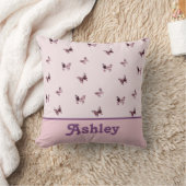 Butterfly Pattern  roze satin Girl Nursery Kussen (Deken)