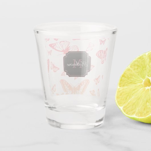 Butterfly Pattern Shot Glas (Achterkant)