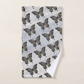 Butterfly Pattern Silver Towel Set Bad Handdoek (Handdoek)