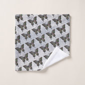 Butterfly Pattern Silver Towel Set Bad Handdoek (Wasdoekje)