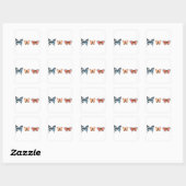 Butterfly Pattern Vierkante Sticker (Vel)