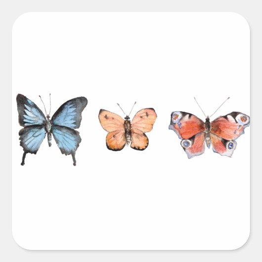 Butterfly Pattern Vierkante Sticker (Voorkant)